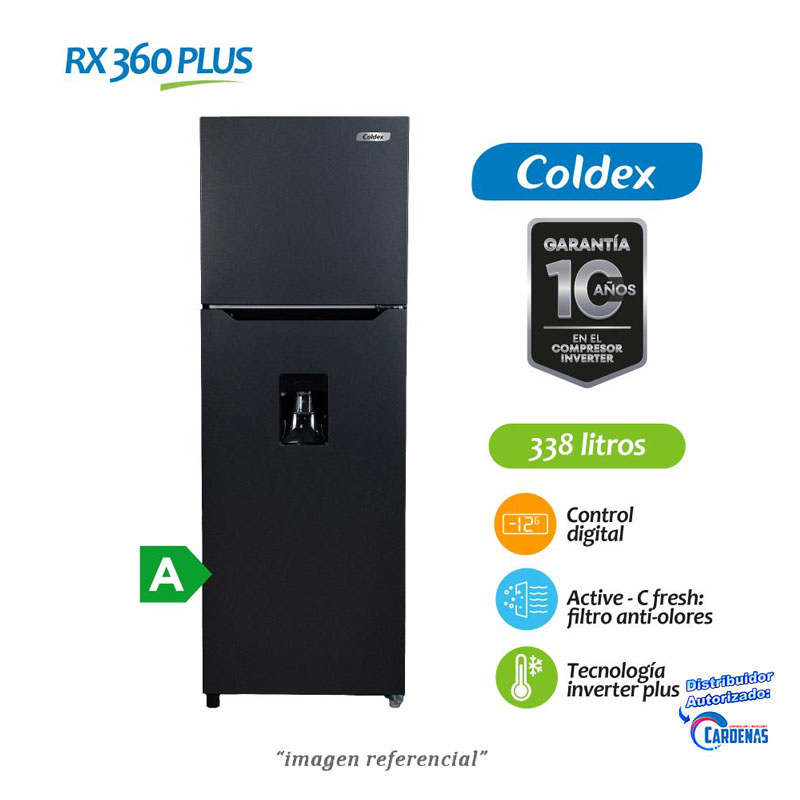 REFRIGERADORA NO FROST 368 LTS COLDEX MOD: RX360 Plus