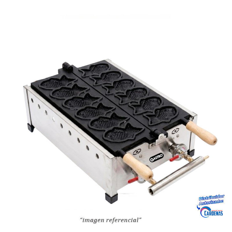 MAQUINA DE TAIYAKI DE 6 MOLDES A GAS GASTRO MOD GFY-1101.R