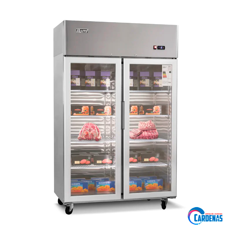 ARMARIO FRIGORIFICO REFRIGERADO ILUMI PUERTA DE VIDRIO DE 1000 LITROS MOD GD-11002RE
