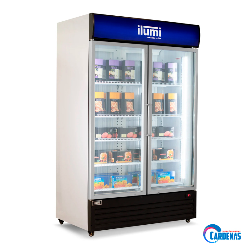 CONGELADOR VERTICAL ILUMI CON PUERTAS DE VIDRIO DE 1000L MOD TF-12002GD