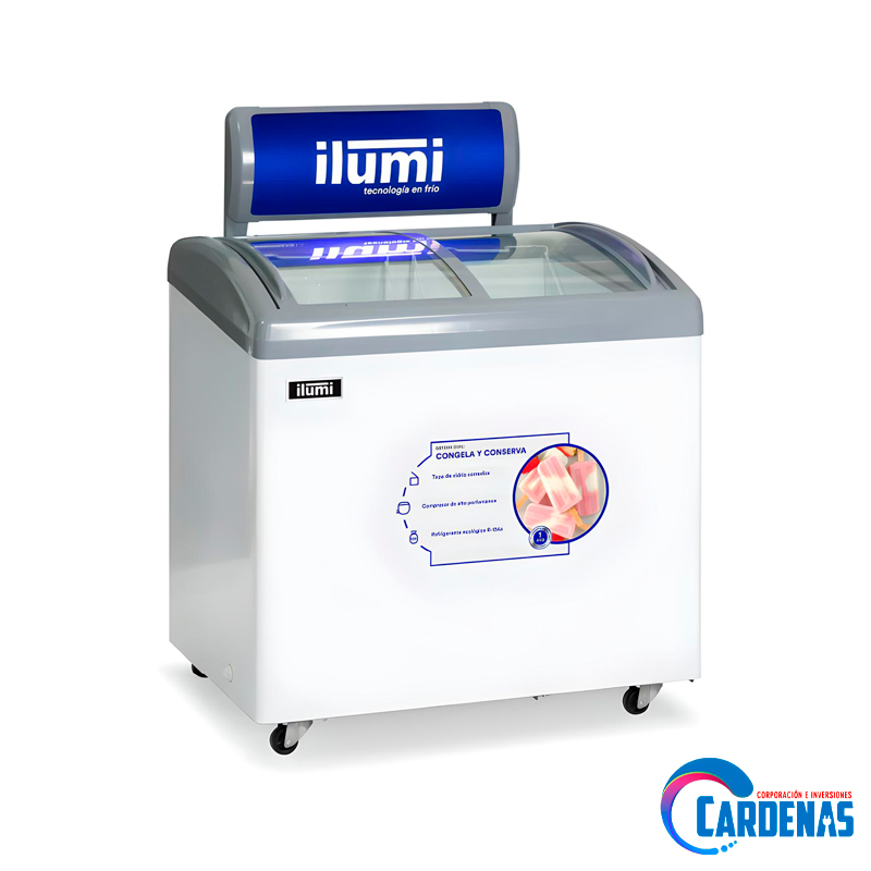 CONGELADORA ILUMI TAPA DE VIDRIO 260 LITROS MOD TF-2600