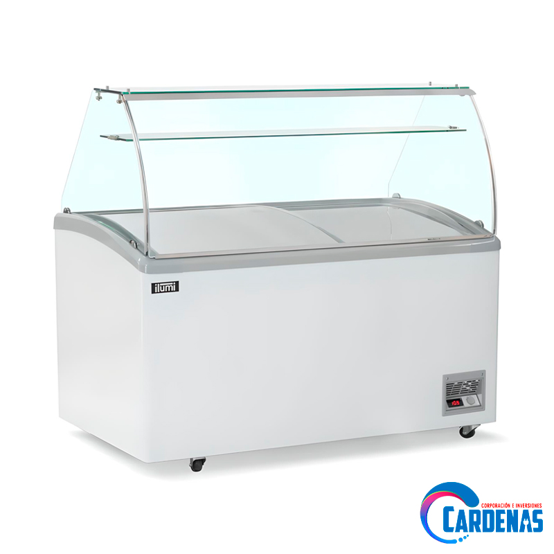 EXHIBIDORA DE HELADOS ILUMI DE 12 POZAS 520 LITROS MOD TF-5200TG