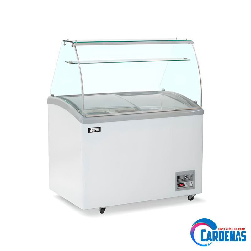 EXHIBIDORA DE HELADOS DE 6 POZAS ILUMI 320 LITROS MOD TF-3200TG