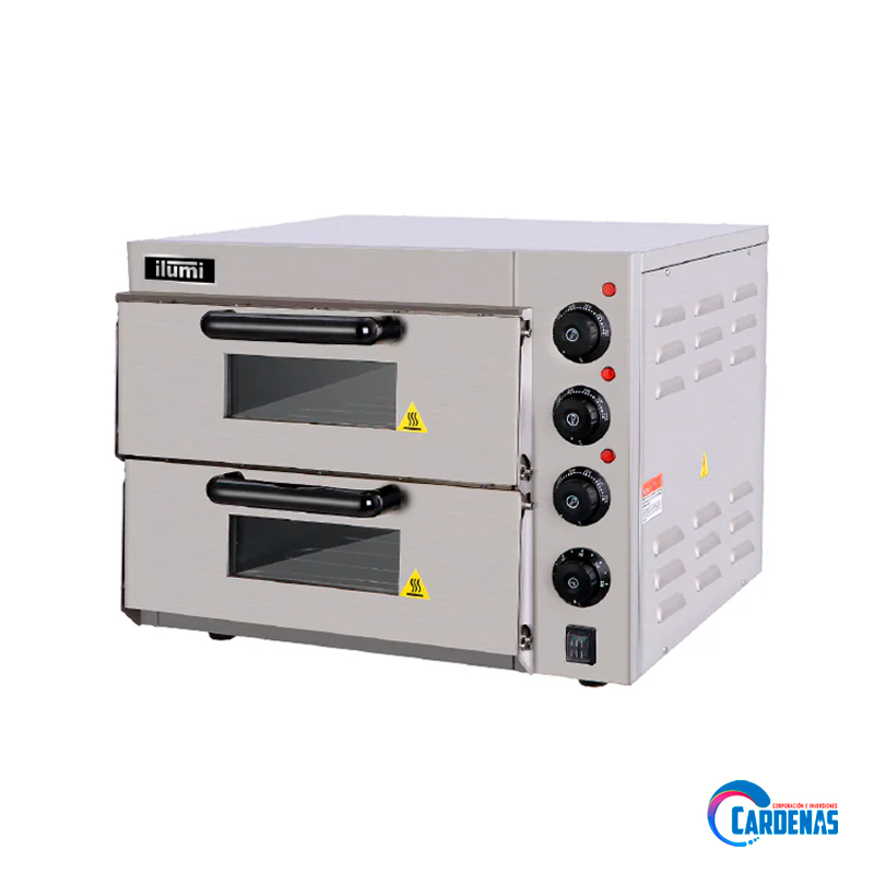 HORNO PIZZERO ELECTRICO ILUMI  DE 2 PISOS MOD HPE-302