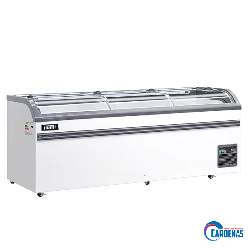 CONGELADORA DE ISLA ILUMI TAPA DE VIDRIO 700 LITROS MOD IF-700WHCL