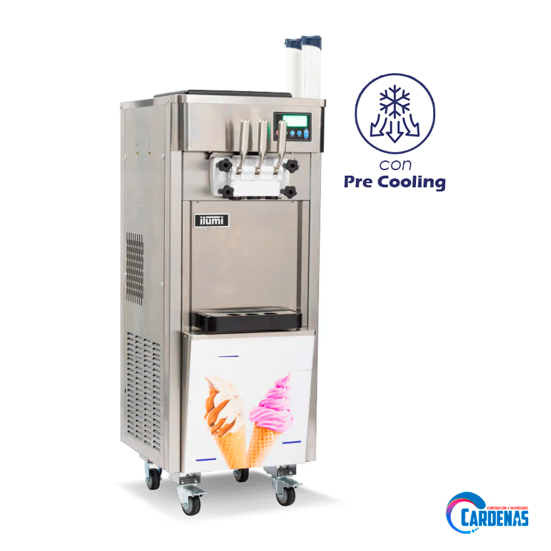 MAQUINA DE HELADOS SOFT ILUMI CON PRE COOLING DE 25 LTS MOD MHS-25PC