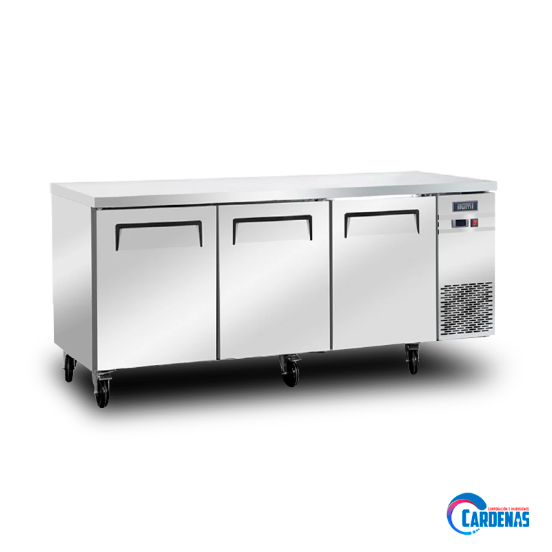 MESA CONSERVADORA ILUMI DE 3 PUERTAS DE ACERO DE 420 LTS MOD MG-3SD
