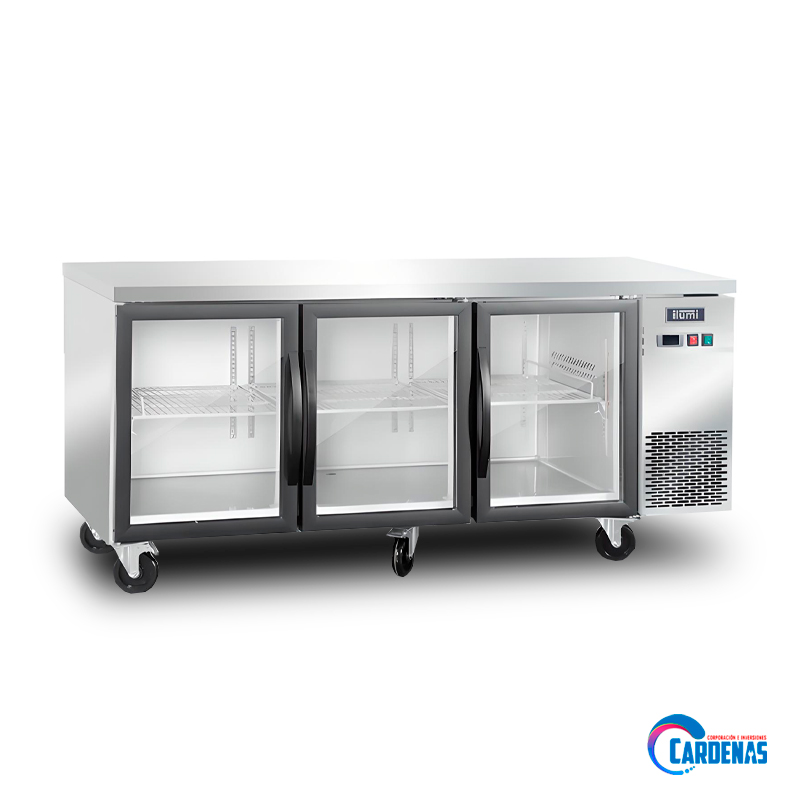 MESA CONSERVADORA ILUMI DE 3 PUERTAS DE VIDRIO DE 420 LTS MOD MG-3GD
