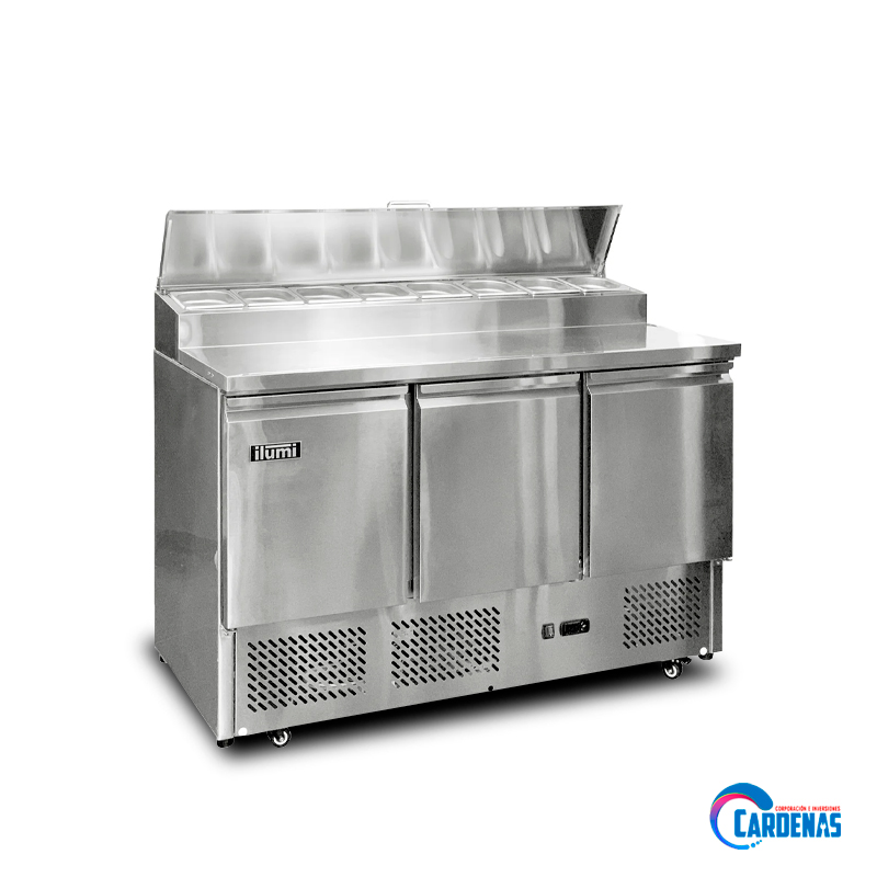 MESA ENSALADERA ILUMI DE 3 PUERTAS DE 570 LTS MOD SLD-3TS