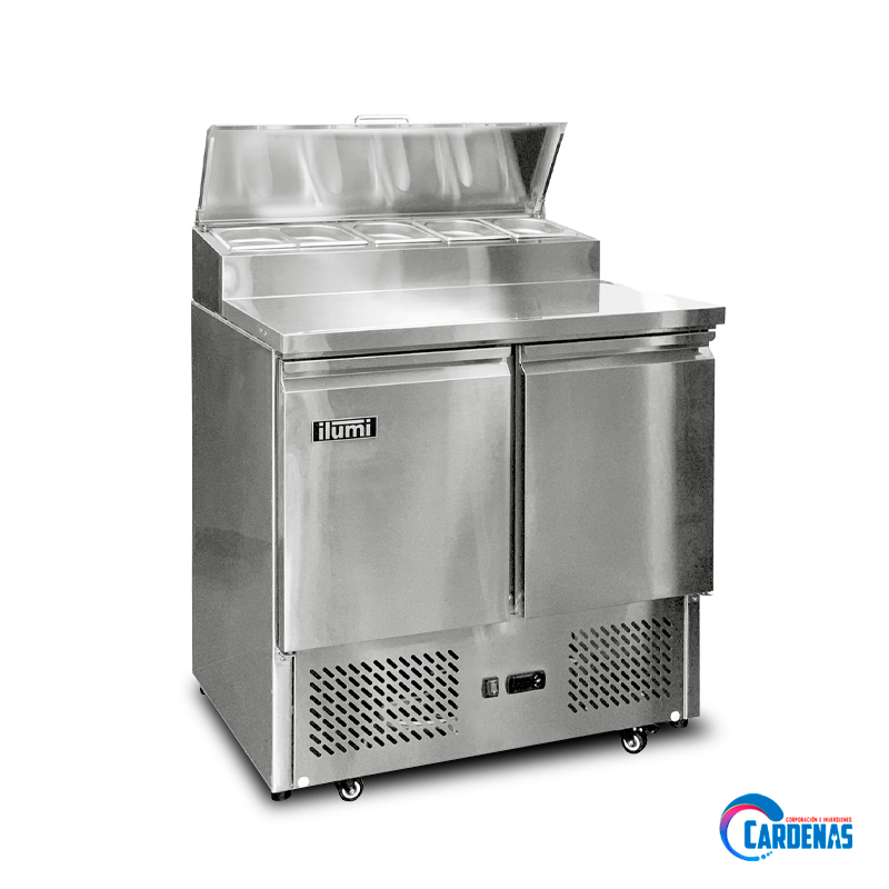 MESA ENSALADERA ILUMI DE 380 LTS DE 2 PUERTAS MOD SLD-2TS
