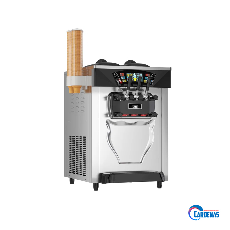 MAQUINA DE HELADO SOFT ILUMI SOBRE MESA DE 25 LTS MOD MHS-25S