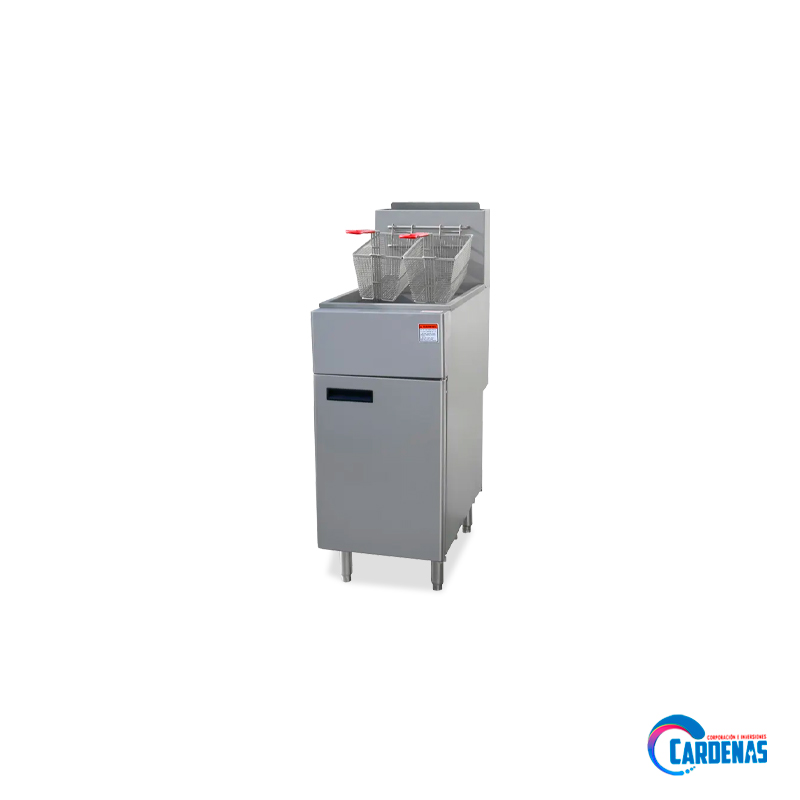 FREIDORA DE PAPAS A GAS DE 2 CANASTILLAS DE 20 LTS KING COMPANY MOD FGF400