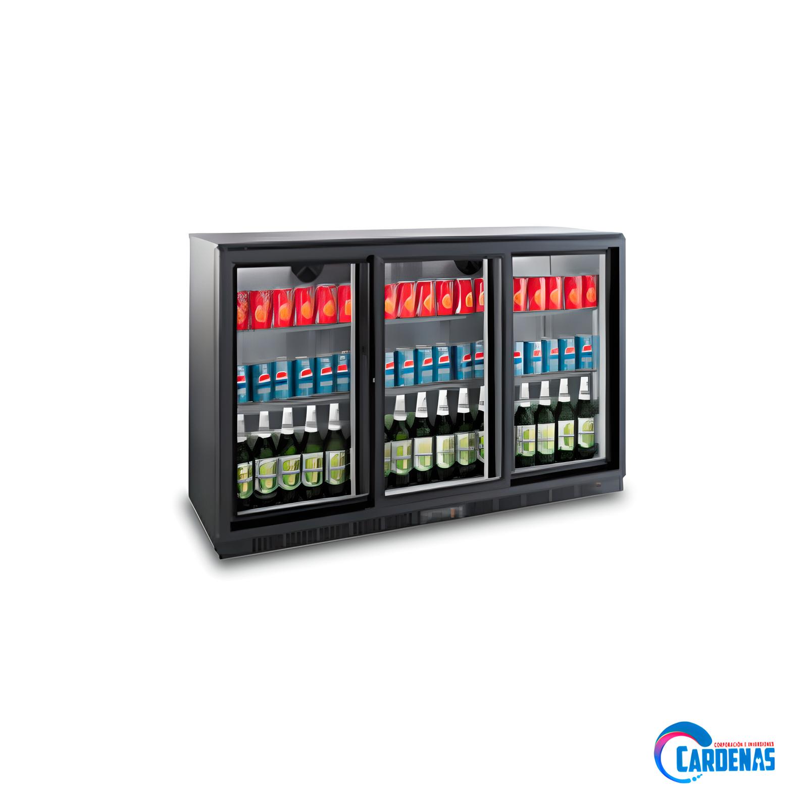 MESA PARA BAR DE 3 PUERTAS CORREDIZAS DE 320 LTS KING COMPANY MOD  BBT350S(A)