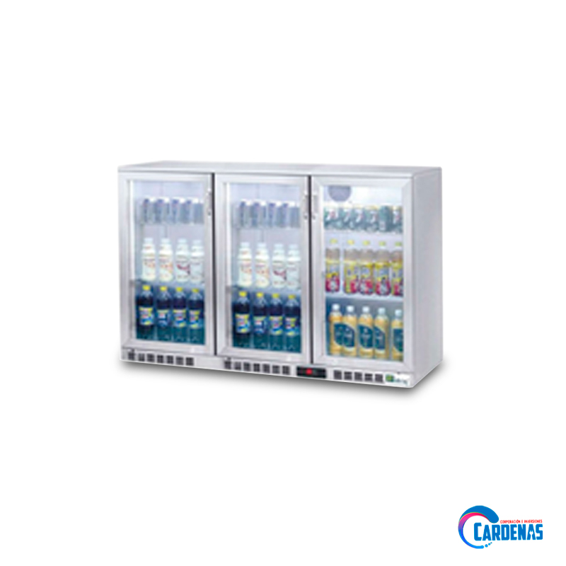 MESA REFRIGERADA DE BAR DE 3 PUERTAS ABATIBLES DE 320 LTS KING COMPANY MOD BBT350HS/S)