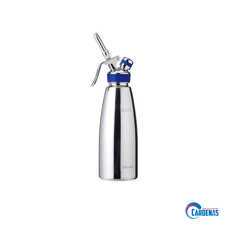 SIFON DISPENSADOR DE CHANTILLI MOSA 1 LITROS DE ACERO INOXIDABLE PARA CAPSULAS N2O MOD: CSS3-06
