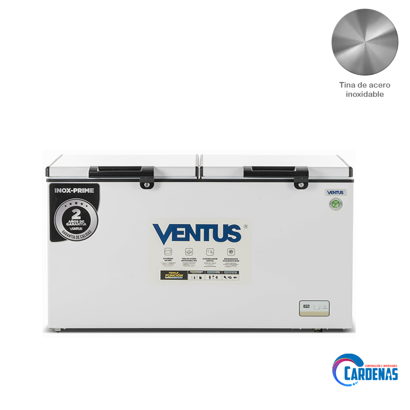 CONGELADORA CON TINA DE ACERO VENTUS 600 LTS MOD: CTD-600 INOX