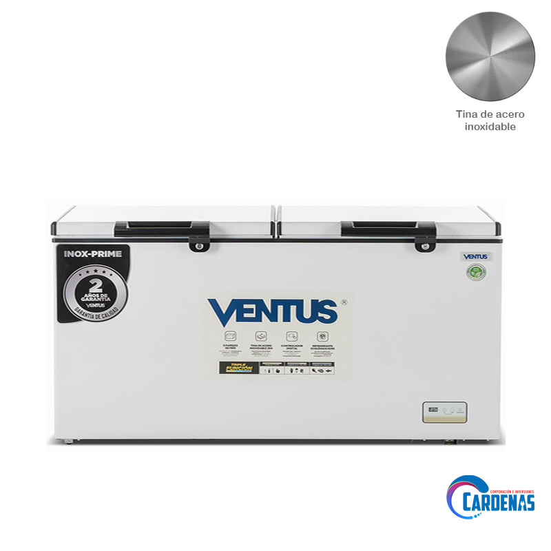 CONGELADORA CON TINA DE ACERO VENTUS 750 LTS MOD: CTD-750 INOX