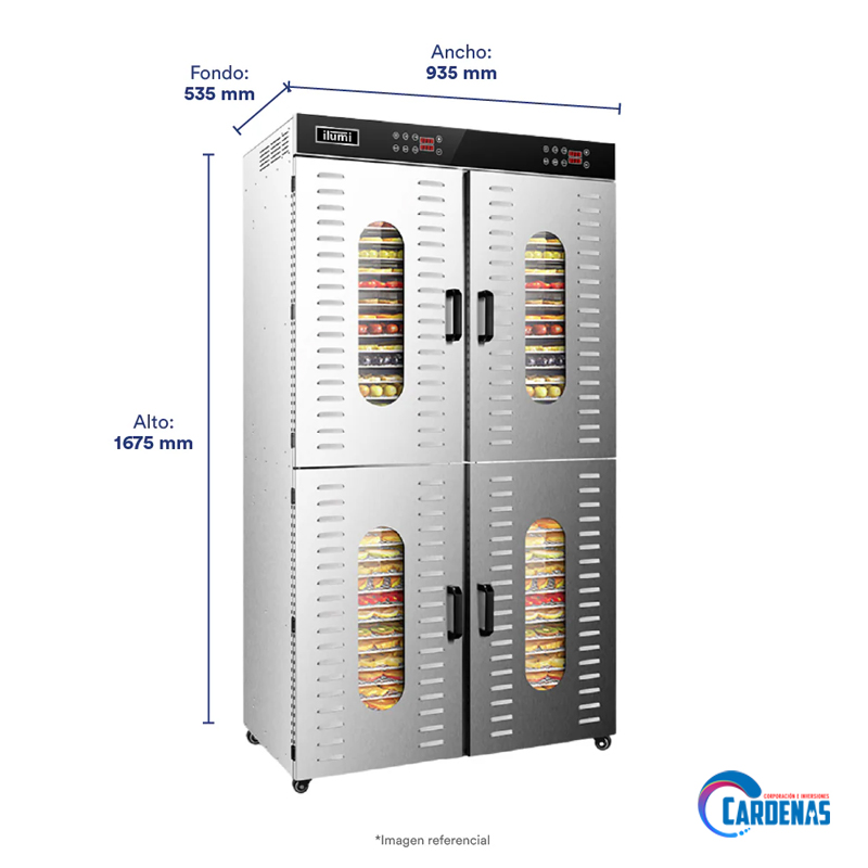 DESHIDRATADOR DE ALIMENTOS ILUMI 80 BANDEJAS MOD DO-8000