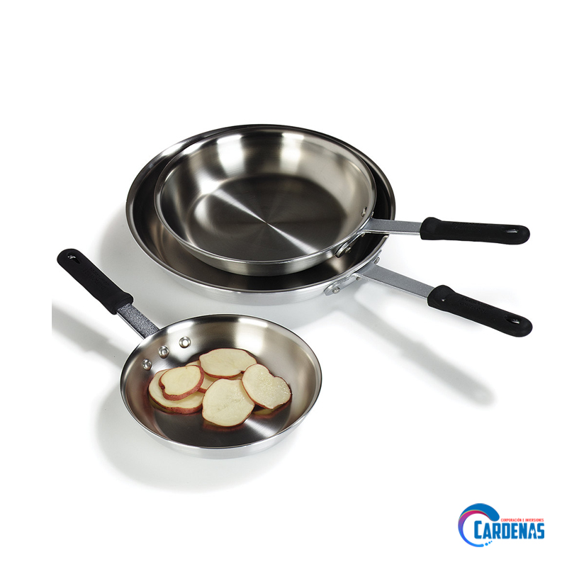 SARTEN DE ALUMINIO 10″ (250 MM) USO COMERCIAL CON MANGO DE SILICONA COOKING MOD: ASF-10H