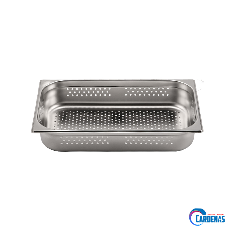 BANDEJA GASTRONOMICA PERFORADA DE ACERO INOXIDABLE GN 1/2-100 (265 x 325 x 100 mm) COOKING