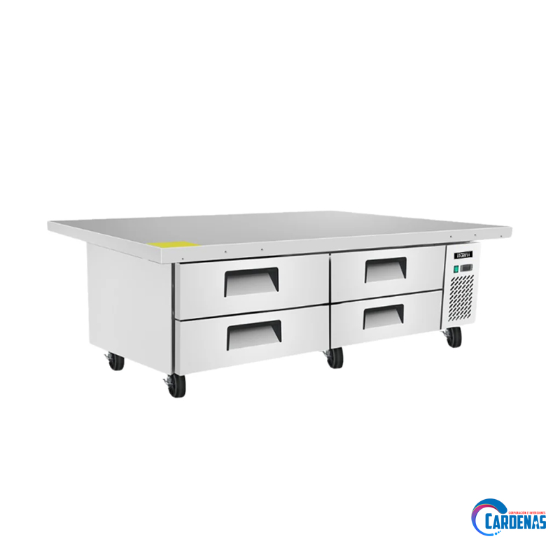 BASE CHEF REFRIGERADA CON 4 CAJONES ILUMI 350 LTS MOD: CHB-1930