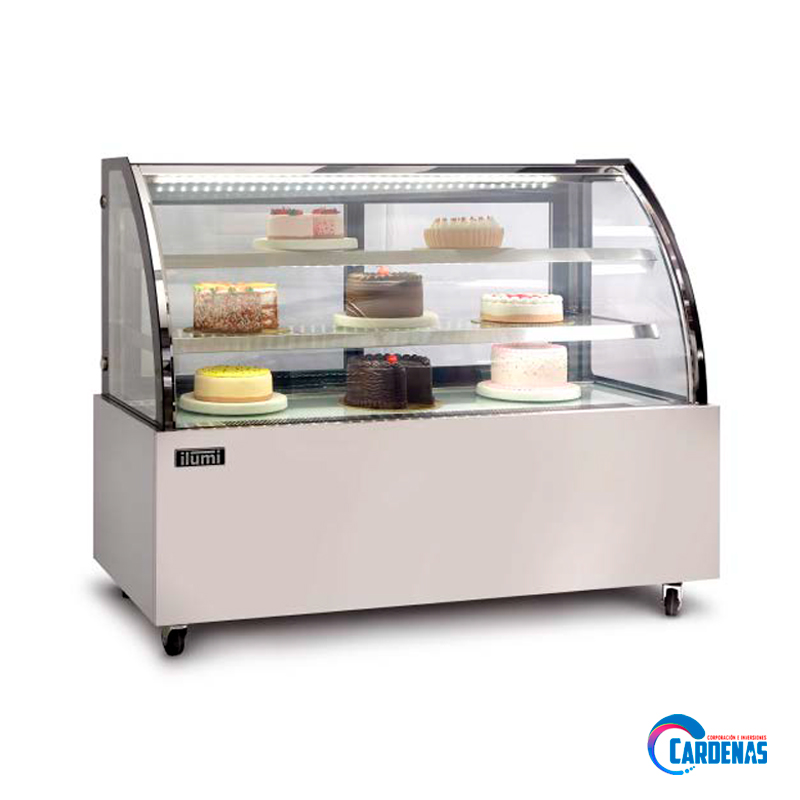 VITRINA REFRIGERADA CURVA ILUMI DE 2 NIVELES MOD VRD-1500AI