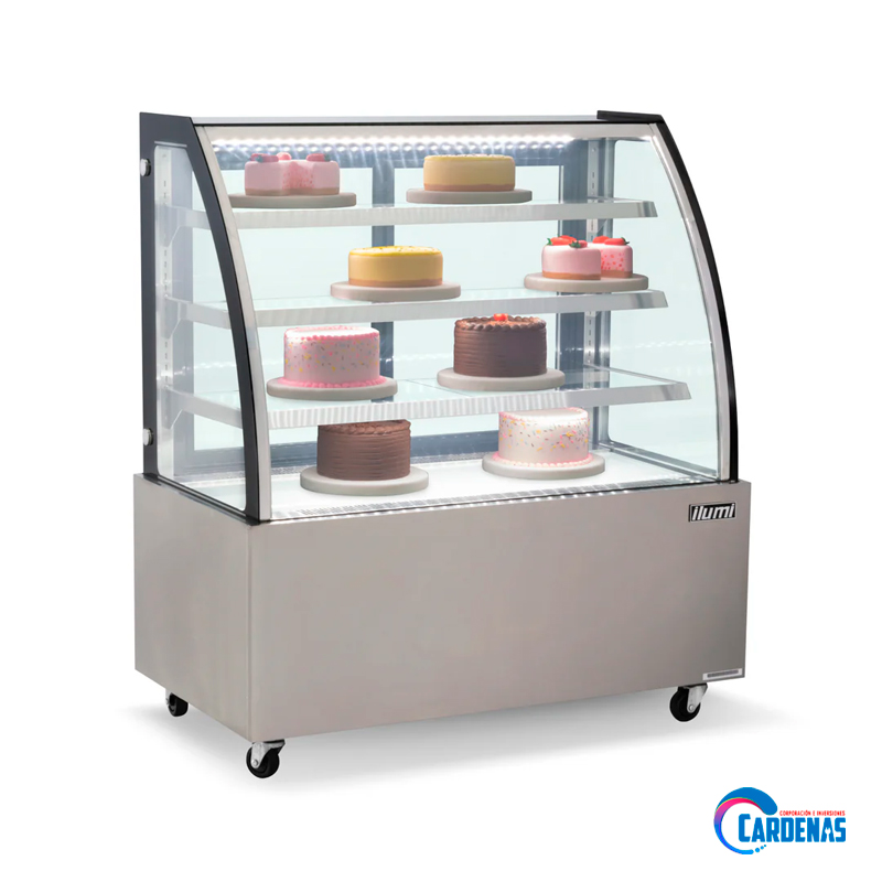 VITRINA REFRIGERADA CURVA ILUMI DE 3 NIVELES MOD VRDH-1250AI