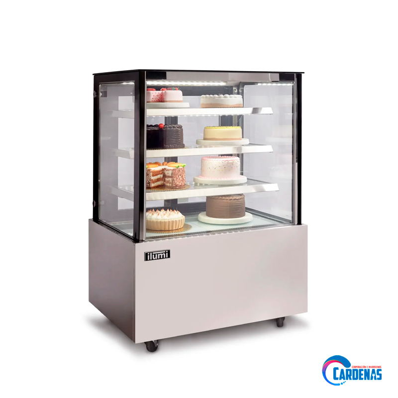 VITRINA REFRIGERADA PLANA ILUMI DE 3 NIVELES MOD VRFH-1000AI