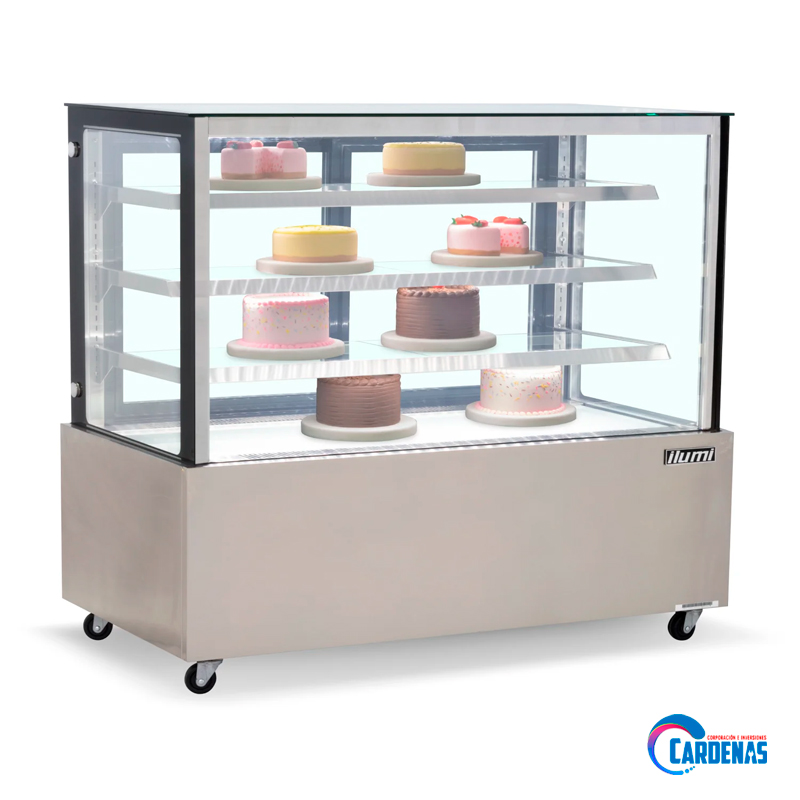 VITRINA REFRIGERADA PLANA ILUMI DE 3 NIVELES MOD VRFH-1500AI