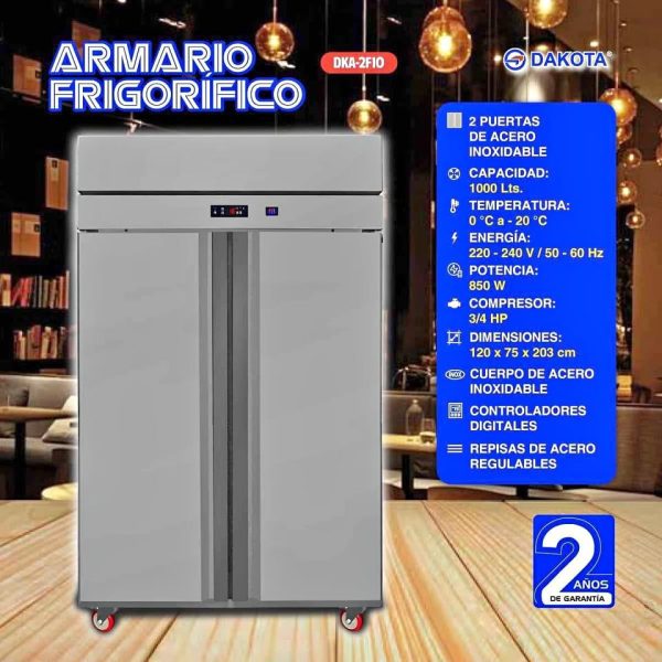 CONGELADOR INDUSTRIAL NO FROST DAKOTA DE 1000 LTS MOD DKA-2F10 - Imagen 2