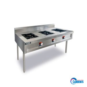 COCINA INDUSTRIAL ILUMI DE 3 HORNILLAS 30X30 MOD IND-300
