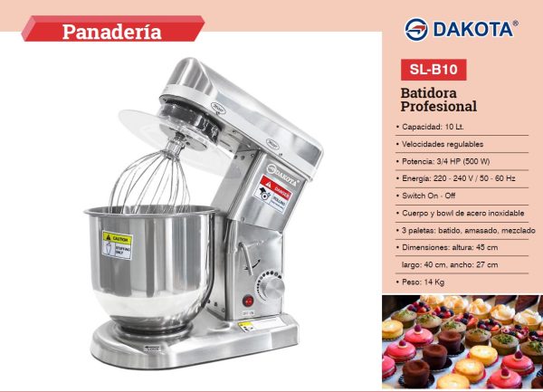 BATIDORA DE ACERO INOXIDABLE DAKOTA DE 10L MOD SLB-10 - Imagen 2