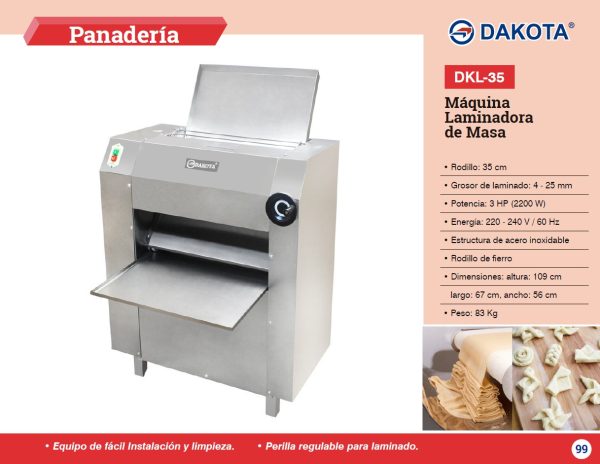 LAMINADORA DE MASA RODILLO DE FIERRO 35CM DAKOTA MOD:DKL-35 - Imagen 2