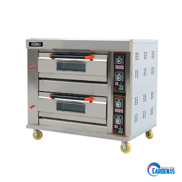 HORNO A GAS MULTIUSOS ILUMI DE 2 PISOS MOD HGM-602