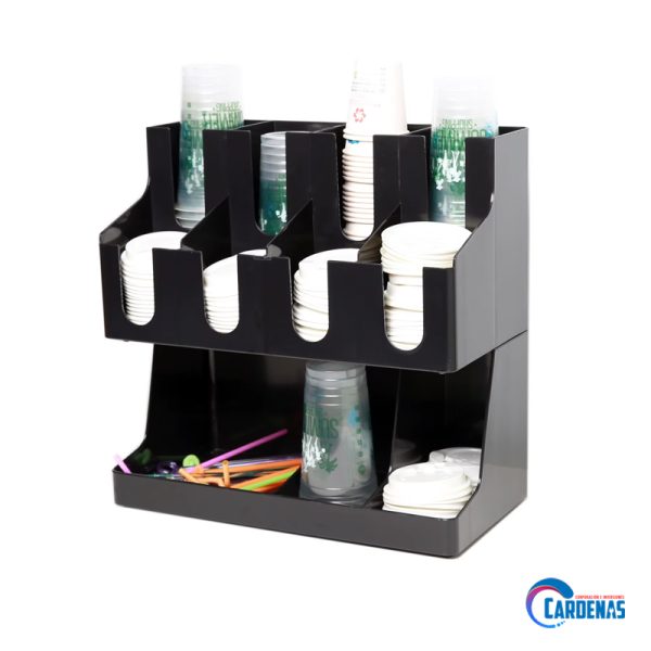 ORGANIZADOR PORTA VASOS Y/O TAPAS 8 COMPARTIMIENTOS - CONDIMENTOS PARA CAFE 3 COMPARTIMIENTOS MOD: JD-86234