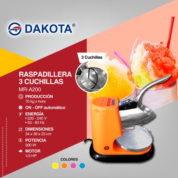 RASPADILLERA ELECTRICA 3 CUCHILLAS DAKOTA MOD: MR-A200 - Imagen 2