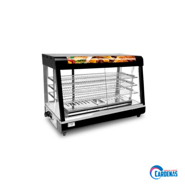 VITRINA CALIENTE DE 3 REPISAS DE ACERO GASTRO MOD GFY-602