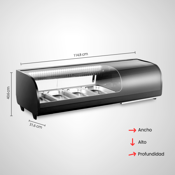 VITRINA REFRIGERADA PARA SUSHI ALFANO DE 50 LTS MOD STD-50 - Imagen 2