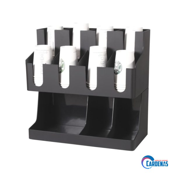 ORGANIZADOR PORTA VASOS Y/O TAPAS 8 COMPARTIMIENTOS - CONDIMENTOS PARA CAFE 3 COMPARTIMIENTOS MOD: JD-86234 - Imagen 2