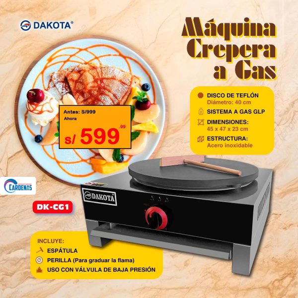 MAQUINA CREPERA A GAS DAKOTA MOD: DK-CG1 - Imagen 2