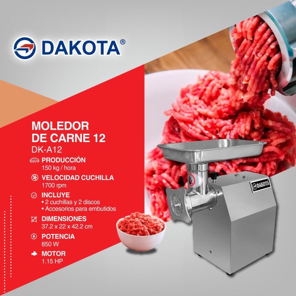 MOLEDORA DE CARNE N°12 DAKOTA MOD: DK-A12 - Imagen 2