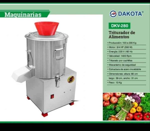 TRITURADOR DE VEGETALES DAKOTA MOD: DKV-280 - Imagen 2