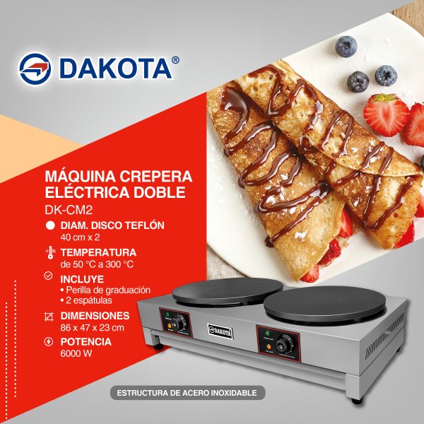 MAQUINA CREPERA ELECTRICA DOBLE  DAKOTA MOD: DK-CM2 - Imagen 2