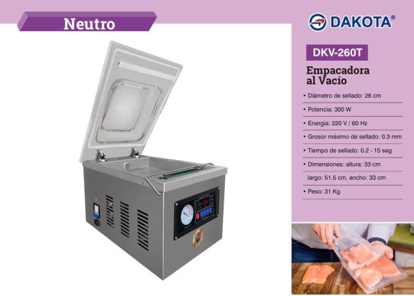 SELLADORA AL VACIO BARRA 26 CM DAKOTA MOD: DKV-260T - Imagen 2