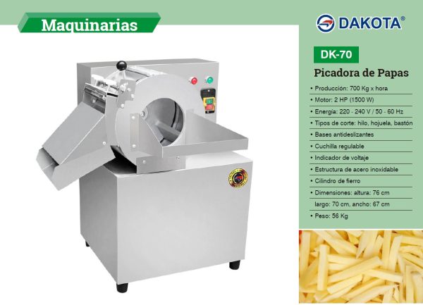 PICADORA DE PAPAS 700kgxH DAKOTA MOD DK-70 - Imagen 2