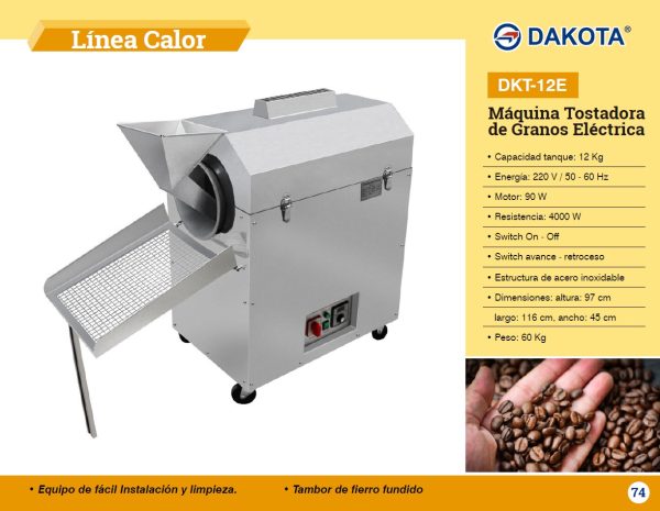 MAQUINA TOSTADORA DE GRANOS 12KG ELECTRICO DAKOTA MOD: DKT-12E - Imagen 2