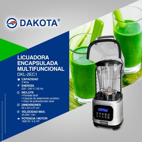 VASO DE LICUADORA DE 2 LTS DAKOTA PARA MODELO: DKL-2EC1 - Imagen 2