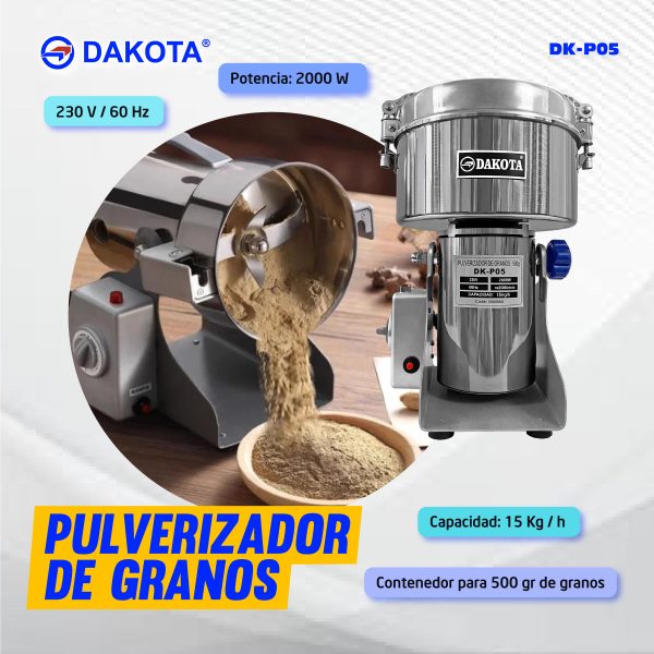 PULVERIZADOR DE GRANOS SECOS 500GR DAKOTA MOD: DK-P05 - Imagen 2