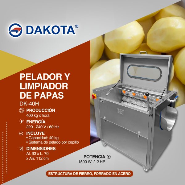 PELADORA Y LIMPIADORA DE PAPA 35-40KG DAKOTA MOD: DK-40H - Imagen 2