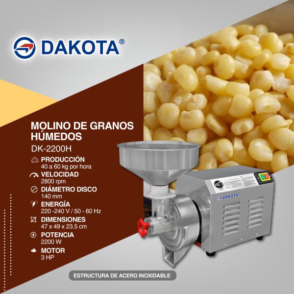 MOLINO DE GRANOS HUMEDOS DAKOTA MOD: DK-2200H - Imagen 2